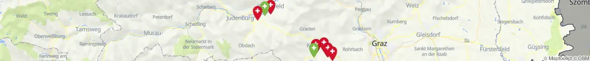 Map view for Pharmacies emergency services nearby Hirschegg-Pack (Voitsberg, Steiermark)